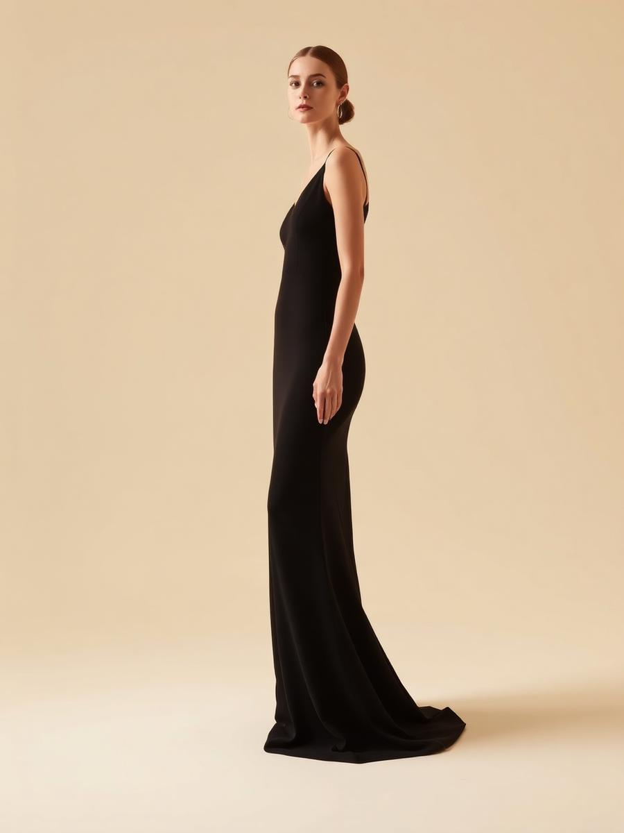 Noir Column Gown